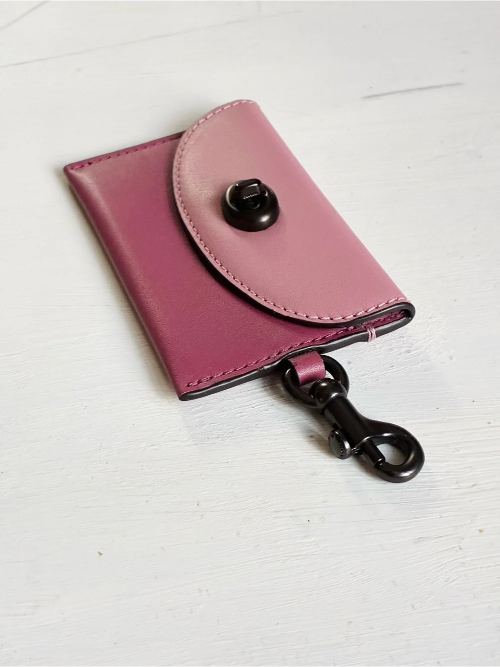 Coach Turnlock Leather Card Case Bag Charm in Colorblock